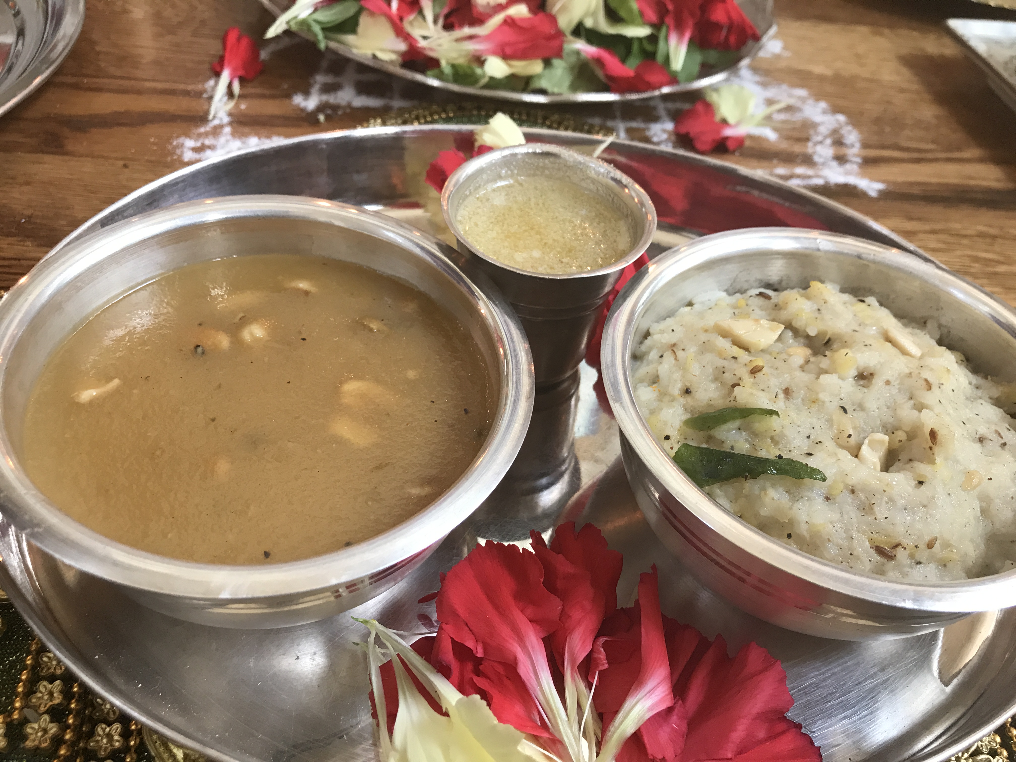venn pongal and rice coconut jaggery payasam